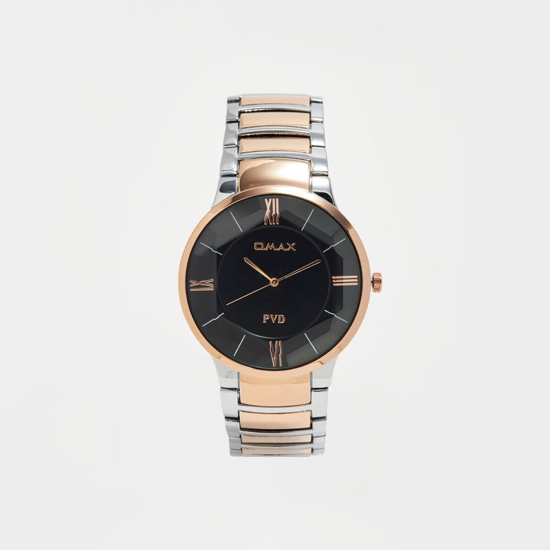 OMAX Men's Silver & Gold Analog Wristwatch - Image 1